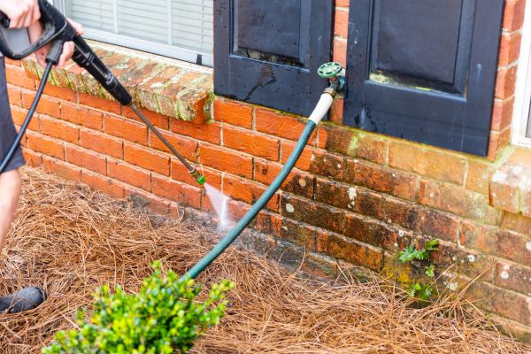 Brick Home Power Washing in Bloomington